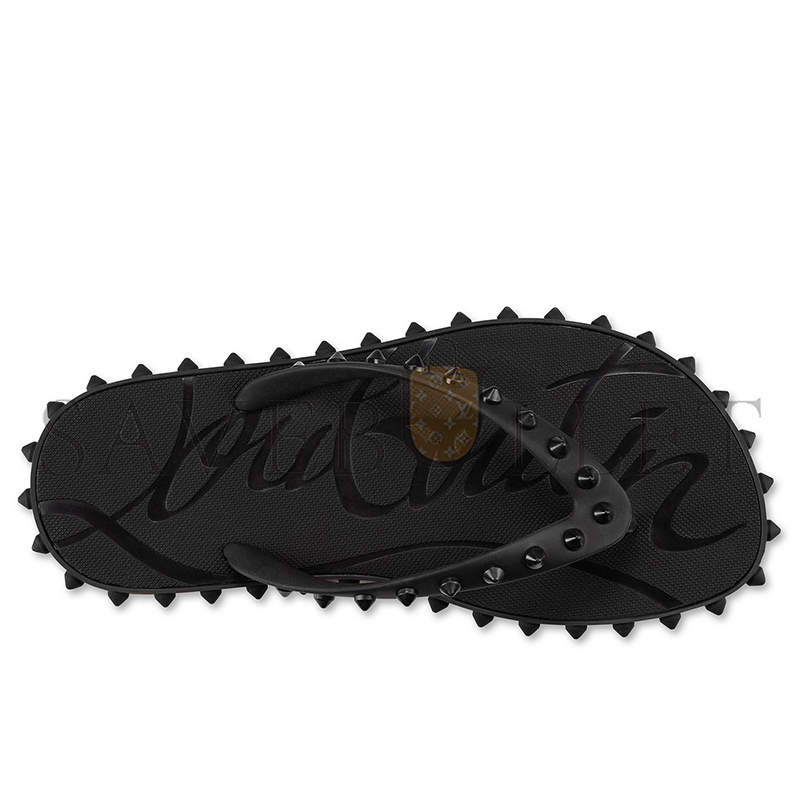 CHRISTIAN LOUBOUTIN SUPER LOUBI FLIPFLIP FLOPS RUBBER BLACK WOMEN 1230961BK01 CHRISTIAN LOUBOUTIN SUPER LOUBI FLIPFLIP FLOPS RUBBER BLACK WOMEN 1230961BK01